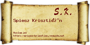 Spiesz Krisztián névjegykártya